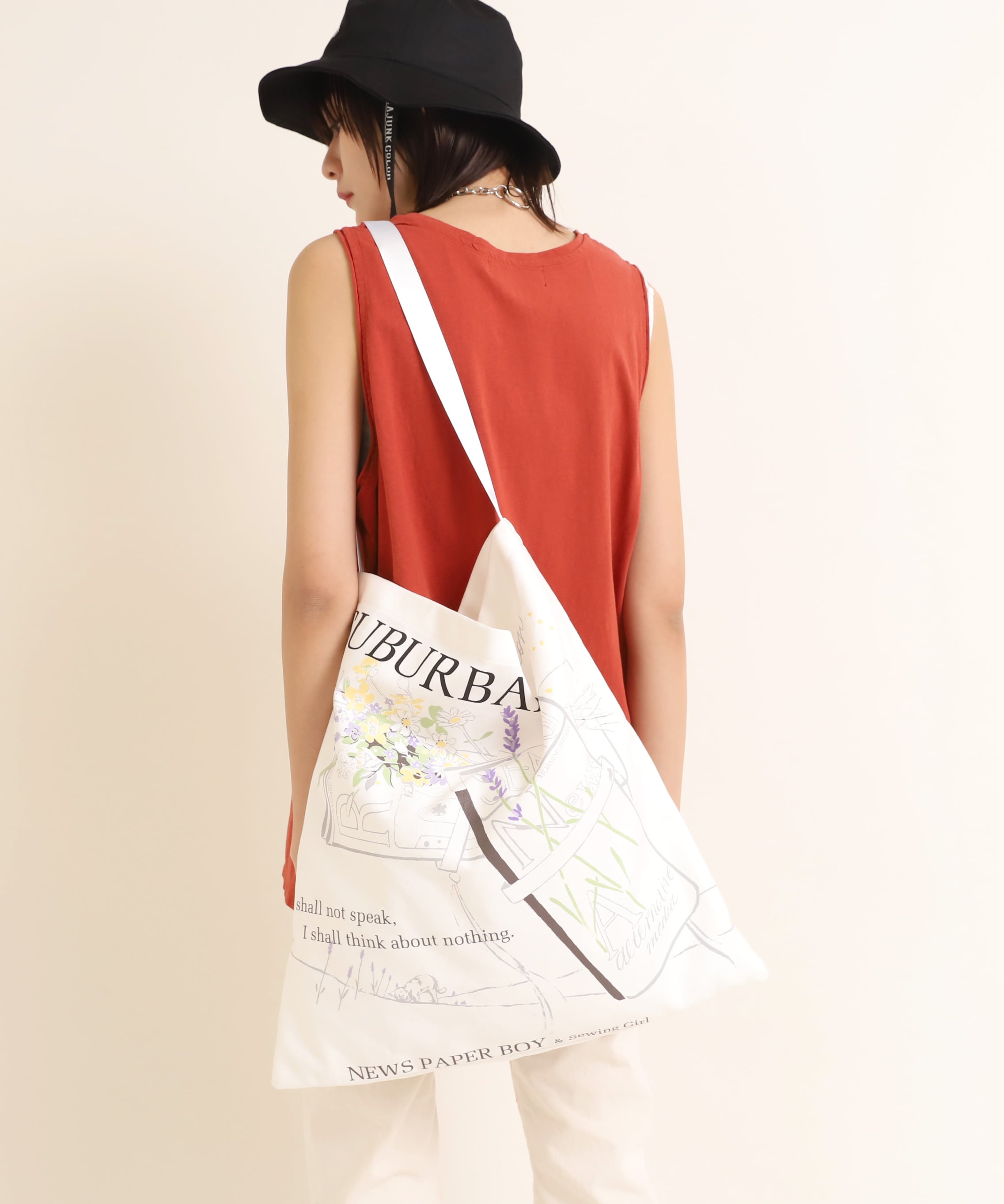 E4793 Work up! NewsPaper Bag(F ラベンダー柄): バッグ - RNA ONLINE 