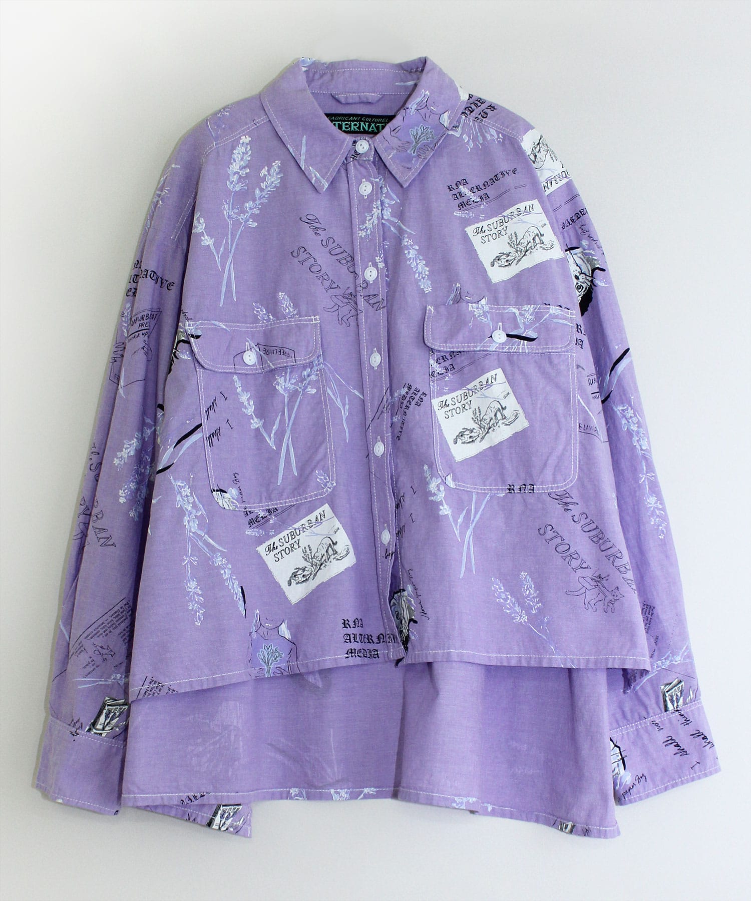 B2617 Work Up ラベンダープリントダンガリーシャツ M ブラック トップス Rna Online Store アールエヌエー公式通販