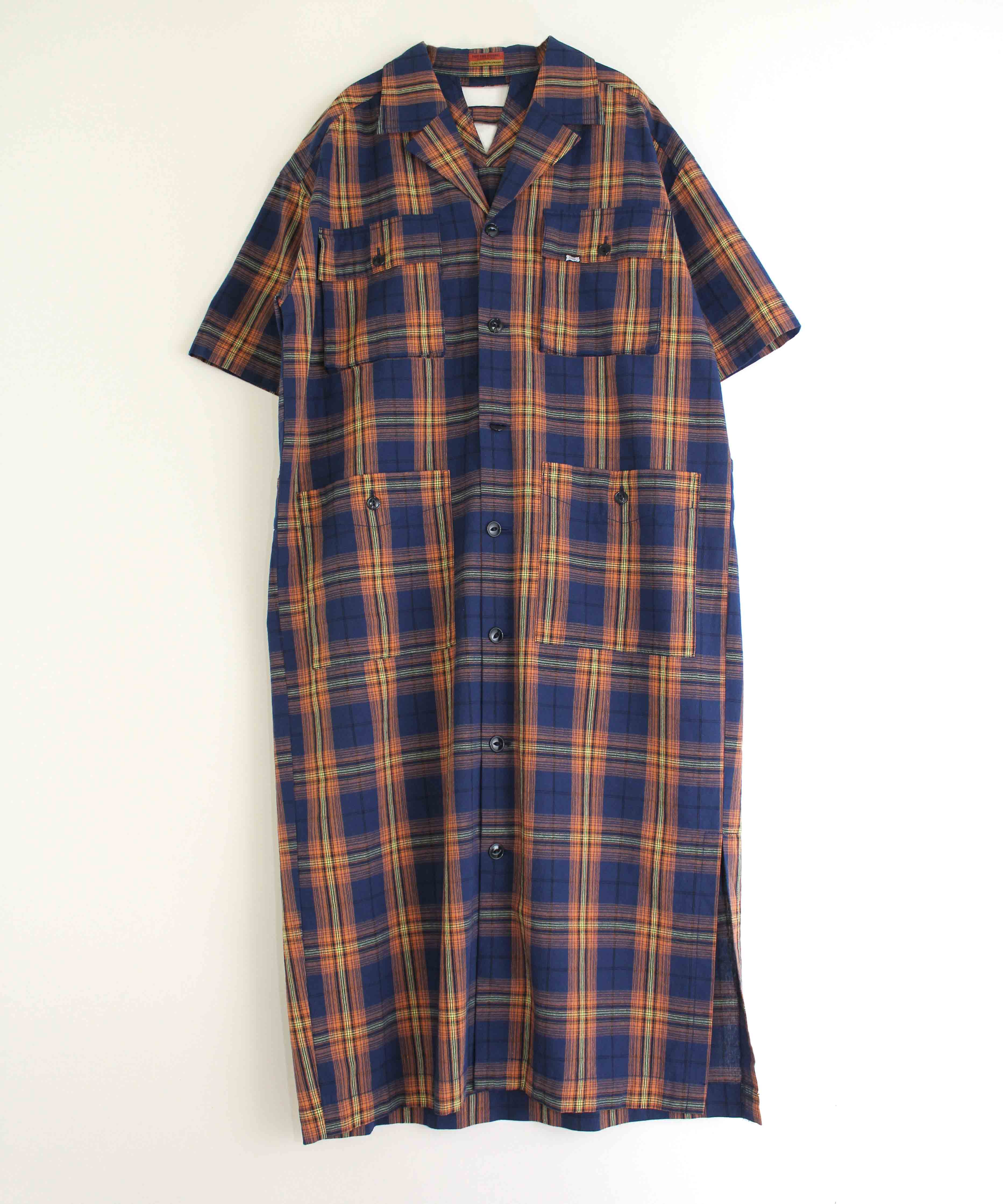 D1537 Bigシルエットチェックシャツワンピース M ネイビー ワンピース Rna Online Store アールエヌエー公式通販