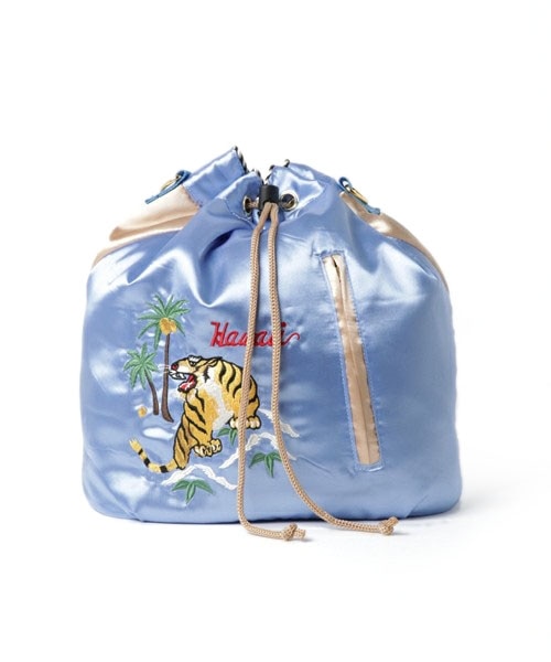 E4385 スカジャン2way巾着bag F ブルー バッグ Rna Online Store アールエヌエー公式通販