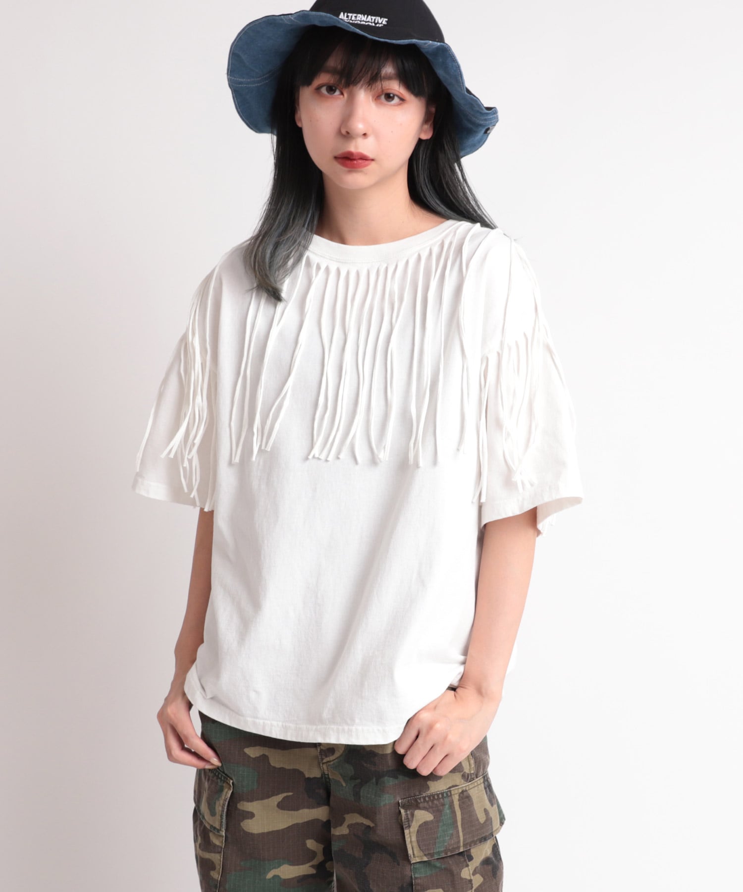 M1621 フリンジtシャツ M ホワイト トップス Rna Online Store アールエヌエー公式通販