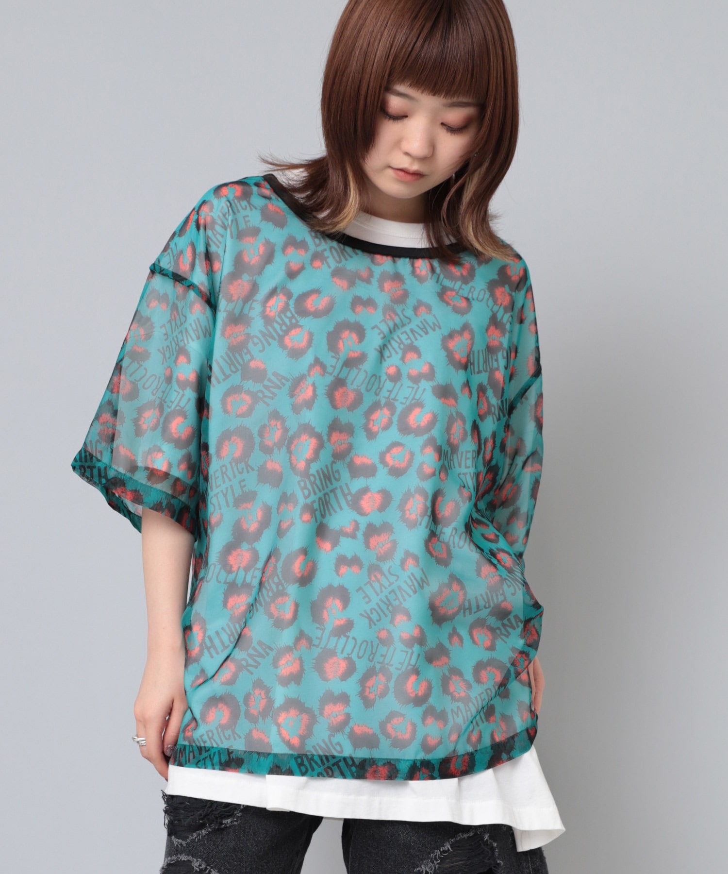 【5月中旬納期】B2771 レオパード&ロゴシアーT