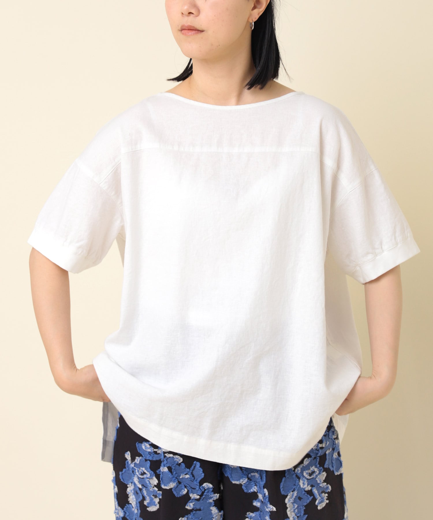 【5月上旬納期】B2810 リネンレーヨン布帛Tシャツ