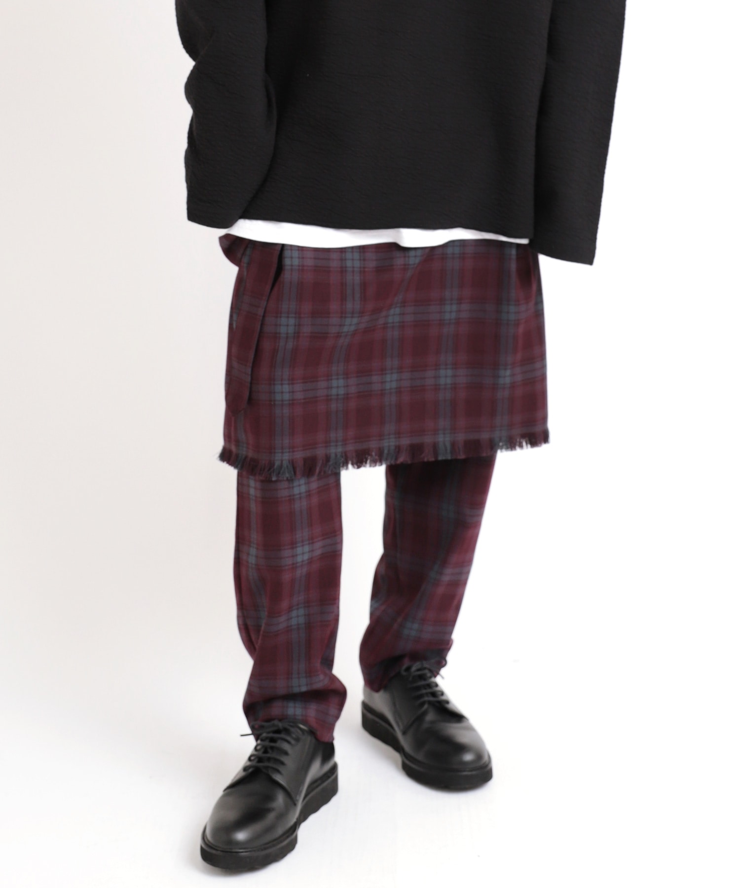 【11月下旬納期】G1045 チェックサイドZIPスカート
