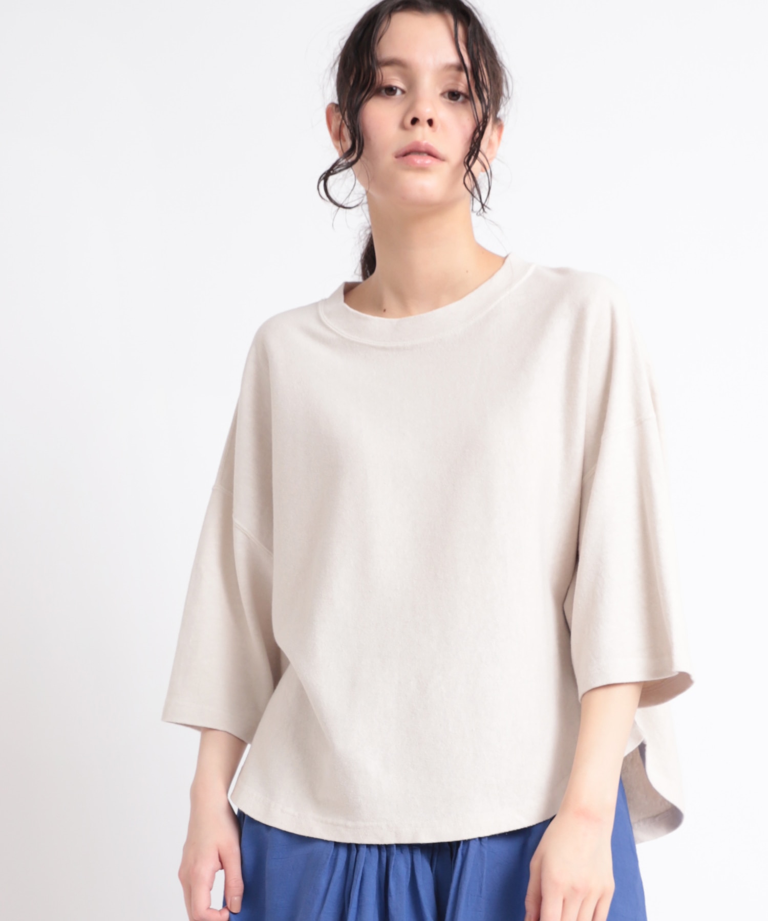 M1860 HEMPコットン製品染めルーズTシャツ
