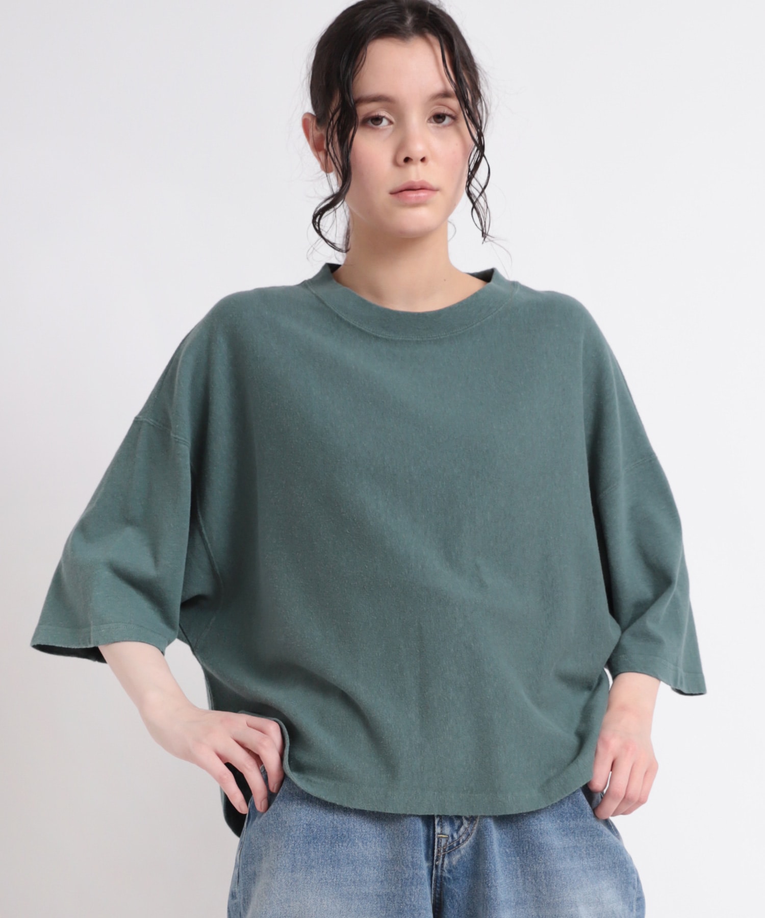 M1860 HEMPコットン製品染めルーズTシャツ