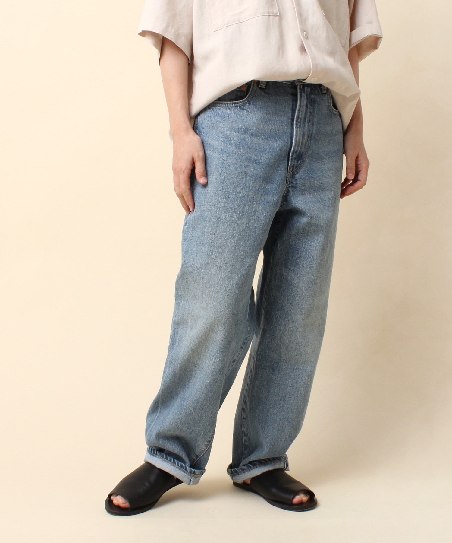 R3715 Nベーシックアンクルワイドストレート